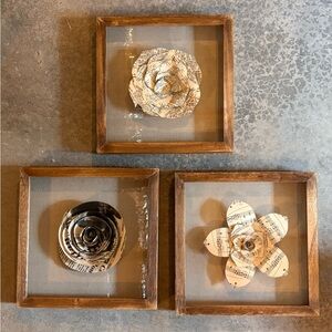 Framed Paper Flower Art Set